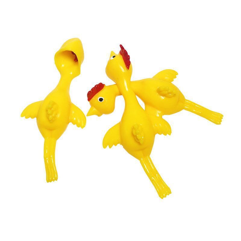 Novelty Catapulted Ejection Chicken Toy Light Rubber Finger Prank Flying Toy