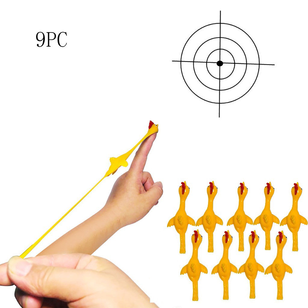 Novelty Catapulted Ejection Chicken Toy Light Rubber Finger Prank Flying Toy