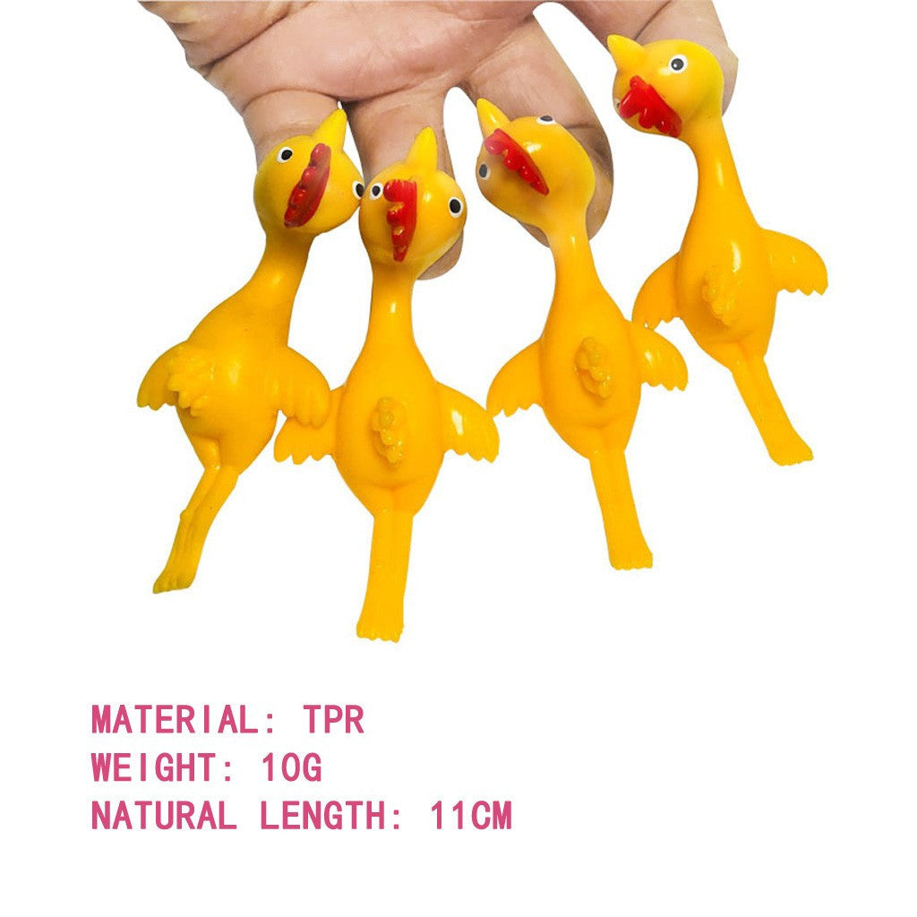 Novelty Catapulted Ejection Chicken Toy Light Rubber Finger Prank Flying Toy