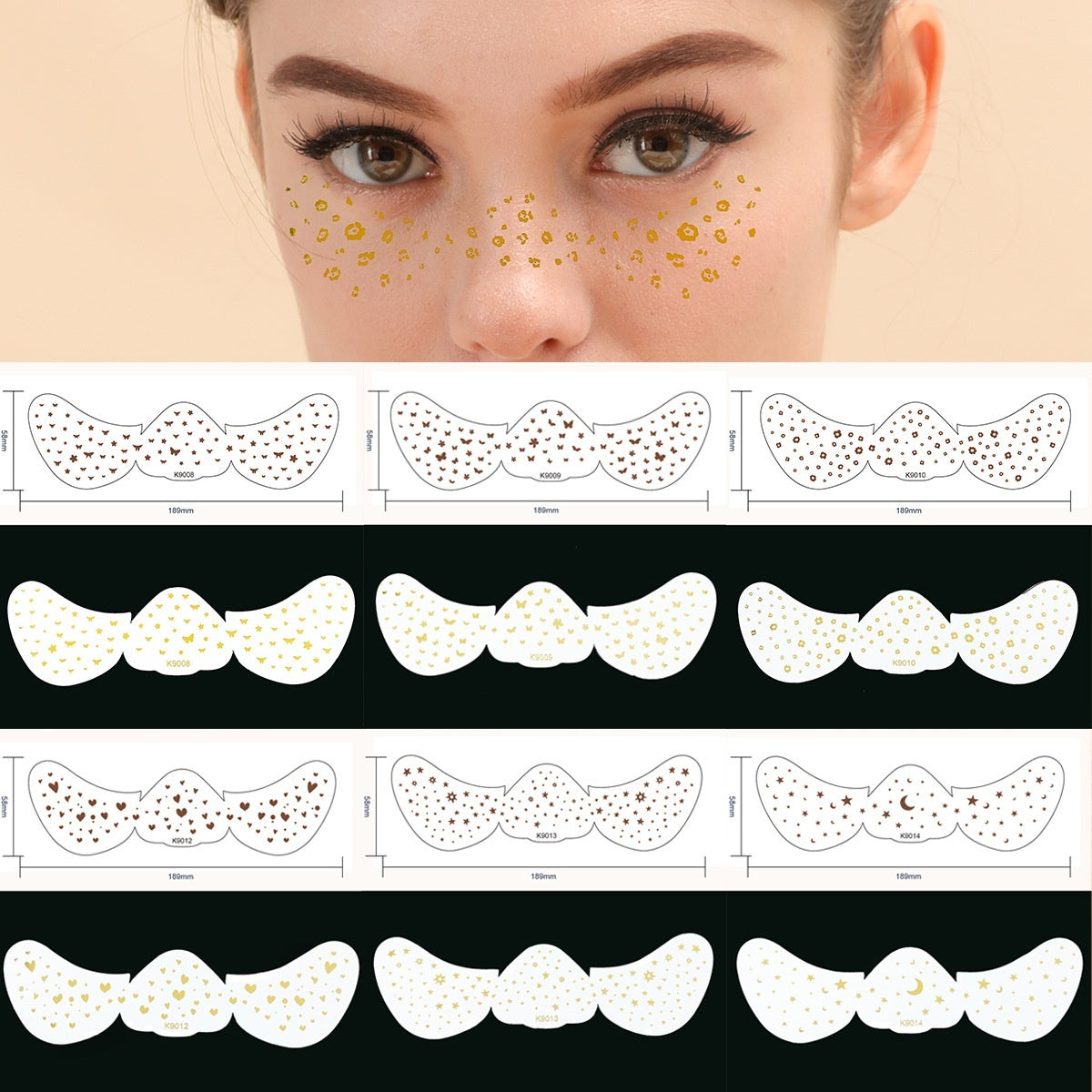 Facial Freckles Stickers Gilding Freckle-like Dots Tattoo Sticker Waterproof Eye Stickers For Women